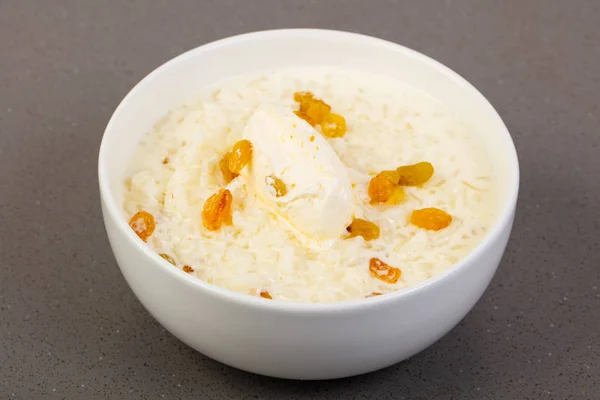 Rice porridge with dry grape — Stock Image Rice Porridge Dry Grape Stock Photo