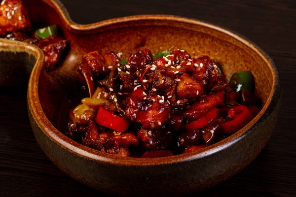 Čínská Kuchyně Zajíc Pečený Houbami — Stock fotografie