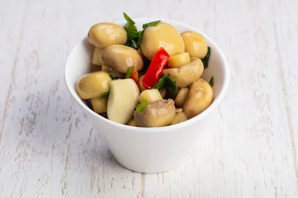 Sabrosas Setas Saladas Vinagre Con Verduras —  Fotos de Stock