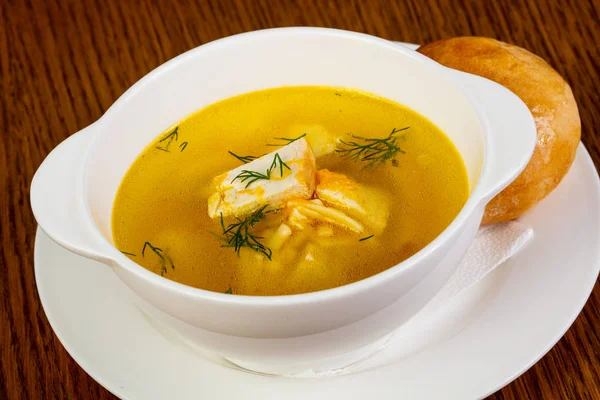 Fish soup with salmon and vegetables — Stock Image Fish Soup Salmon Vegetables Royalty Free Stock Images