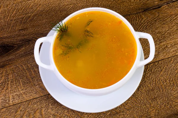 Sopa Pollo Con Verduras Hierbas — Foto de Stock