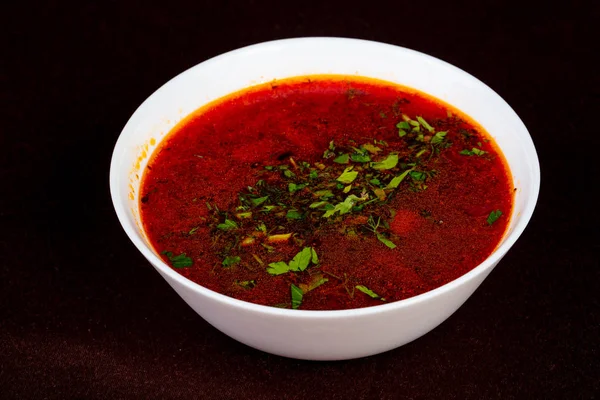 Боршский Суп Мясом Капустой — стоковое фото