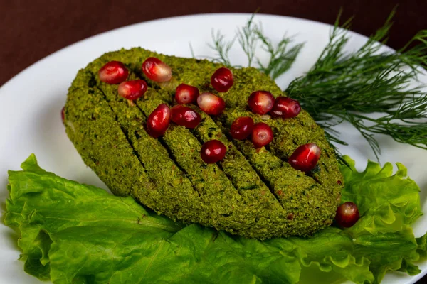 Geogrian Hagyományos Pkhali Szolgált Pomegranet Magok — Stock Fotó