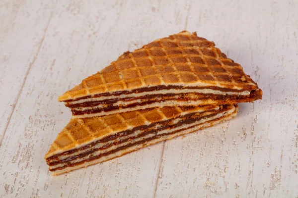 Süße Waffel Mit Beerenmarmelade — Stockfoto