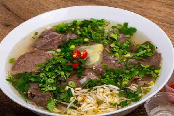 Wietnamska Zupa Pho Zupa Wołowiny — Zdjęcie stockowe