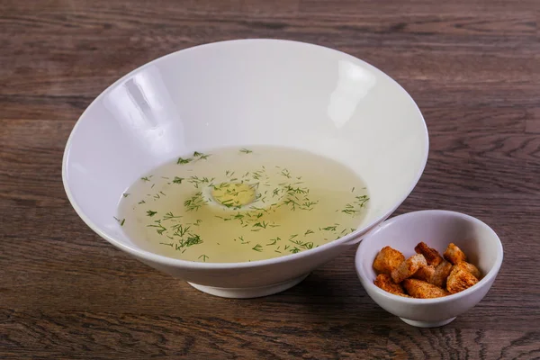 Dietary chicken soup with egg — Stock Image Dietary Chicken Soup Egg Royalty Free Stock Images