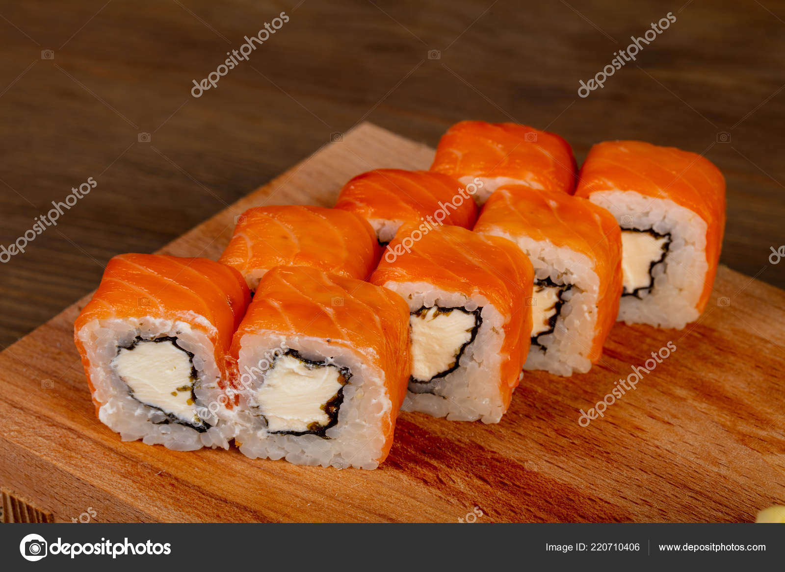 Japanese Traditional Roll Salmon Stock Photo by ©AndreySt 220710406