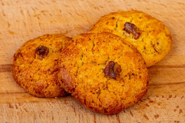 Søde Velsmagende Cookies Træbaggrunden - Stock-foto