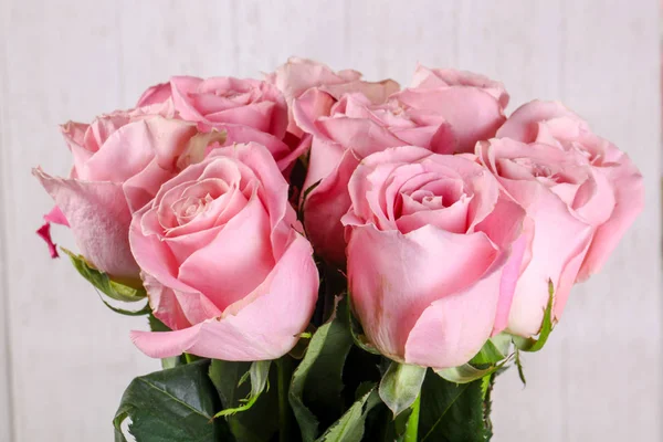 Pink Roses Bouquet Isolated White Background — Stock Photo, Image