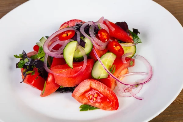 Salada Georgiana Tradicional Com Pimenta Picante — Fotografia de Stock