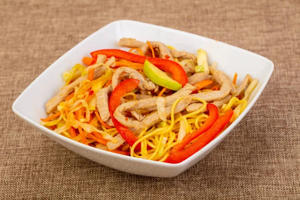 Wook Noodle Chicken Vegetables Spices — Stock Photo, Image