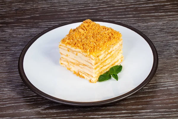 Köstliche Napoleon Desserttorte Minze — Stockfoto