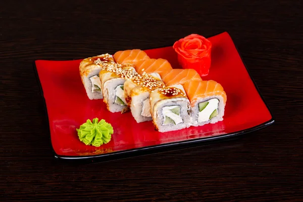 Japanese Traditional Roll Salmon — Stock Photo, Image