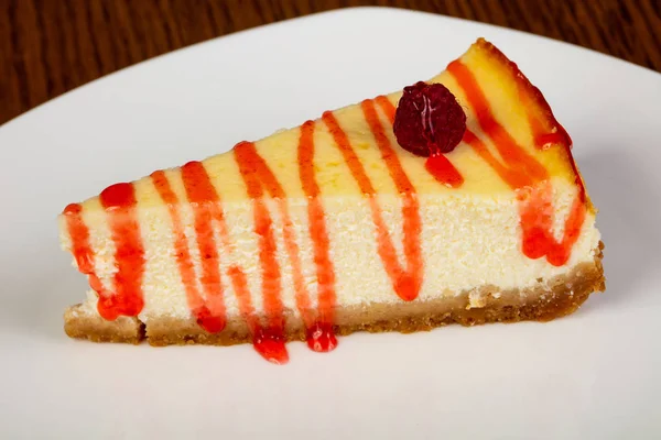 Süße Leckere Käsekuchen Auf Dem Teller — Stockfoto