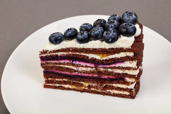 Pastel Capas Con Arándanos Bowl —  Fotos de Stock