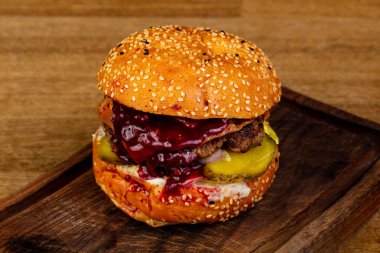 Lezzetli burger et ve peynir