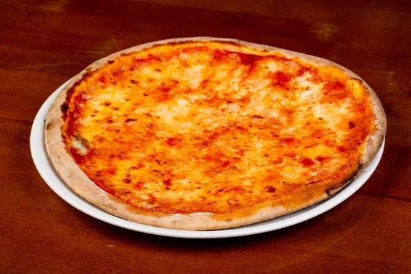 Pizza Vegetariana Margarita Com Queijo Tomate — Fotografia de Stock