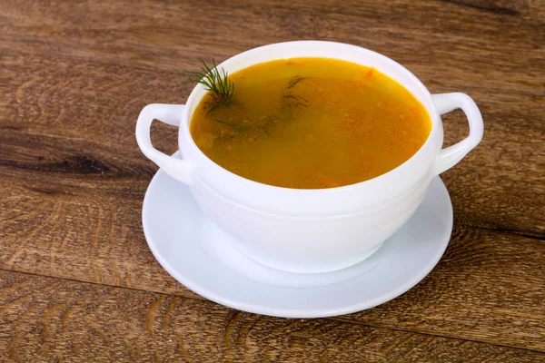 Chicken Soup Vegetables Herbs — Stock Photo, Image