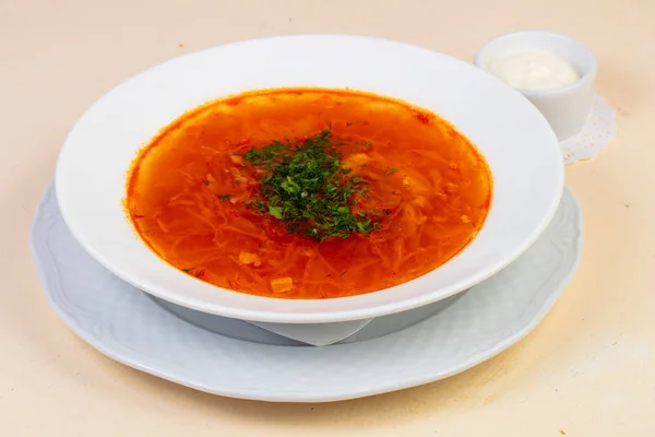 Russian borsch soup with beef — Stock Image Russian Borsch Soup Beef Royalty Free Stock Images