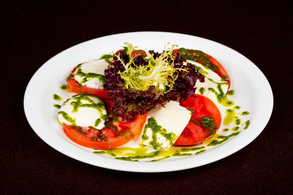 Italian Caprese Salad Pesto Mozarella — Stock Photo, Image