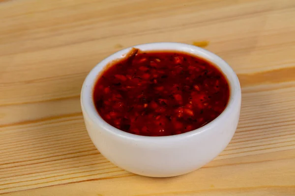 Tomaten Würzige Sauce Der Schüssel — Stockfoto