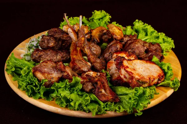 Surtido Platos Mezcla Kebab Parrilla — Foto de Stock
