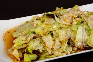 Çin mutfağı-Fried lahana biber ile