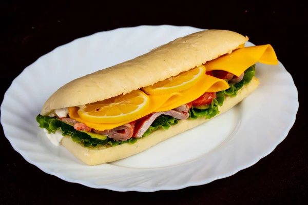 Panini Con Salmone Limone — Foto Stock