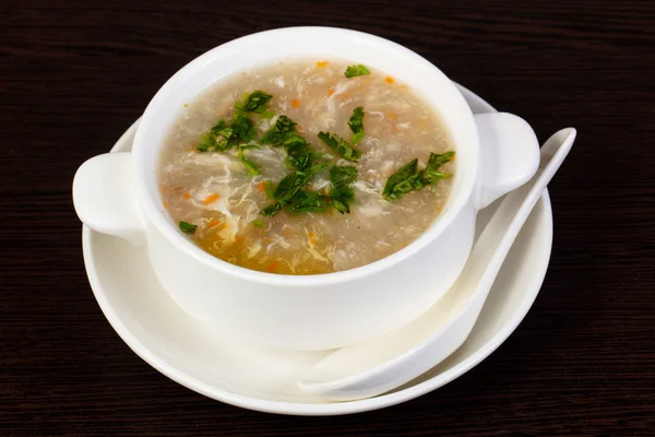 Chinese Cuisine Soup Beef Egg — Stock Photo, Image