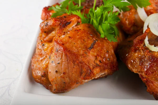 Bbq Mix Ayam Babi Daging Sapi Dan Salmon — Stok Foto
