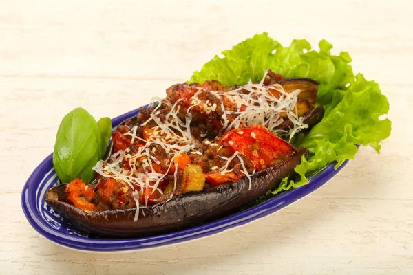 Melanzane Ripiene Con Carne Formaggio — Foto Stock