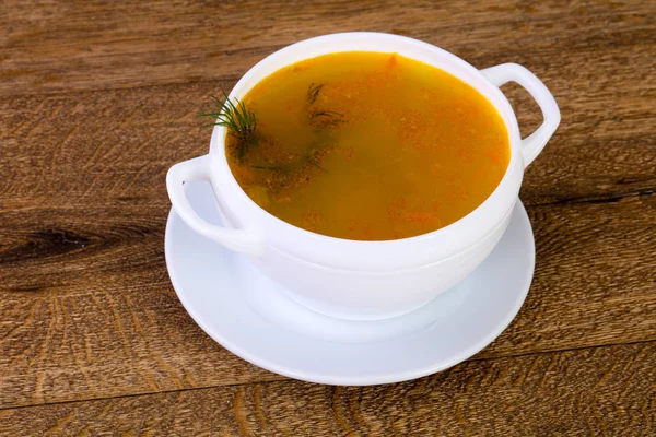 Chicken Soup Vegetables Herbs — Stock Photo, Image