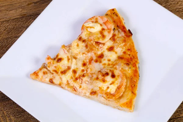 Pizza Aux Crevettes Fromage Pâte Molle — Photo