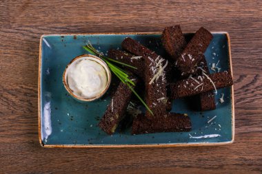 Garlick ekmek snack bira için