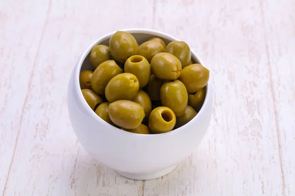 Olives Marinées Savoureuses Dans Bol — Photo