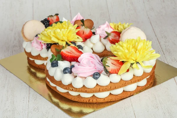 Ciasto Naturalnych Kwiatów — Zdjęcie stockowe