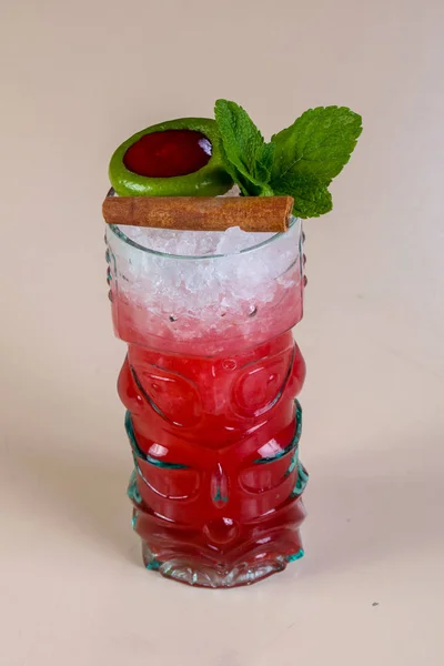 Sweet Cold Strawberry Cocktail — Stock Photo, Image