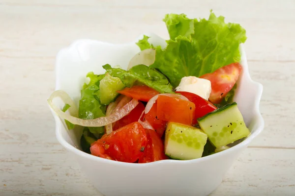 Griekse Salade Met Olijven Feta Kaas — Stockfoto