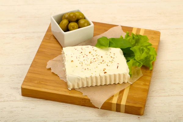 Formaggio Feta Con Olive — Foto Stock