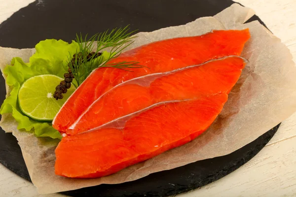 Gezouten Zalm Met Limoen Dille — Stockfoto