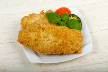 Susam ve haşlanmış sebzeler ile tavuk