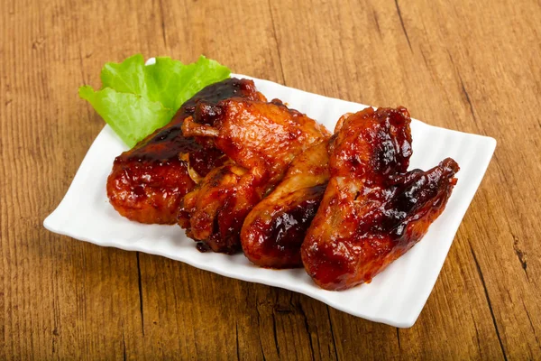 Asas Frango Molho Teriyaki — Fotografia de Stock