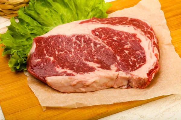 Rib Eye Roh Steak Bereit Zum Kochen — Stockfoto