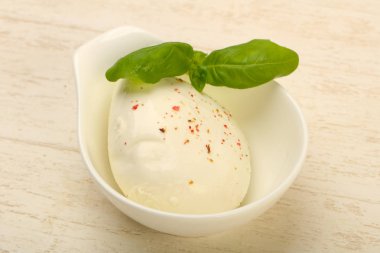 Fesleğen yaprakları ile Mozzarella peyniri