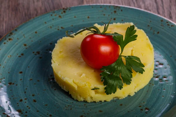 Purée Pommes Terre Servie Tomate Persil — Photo