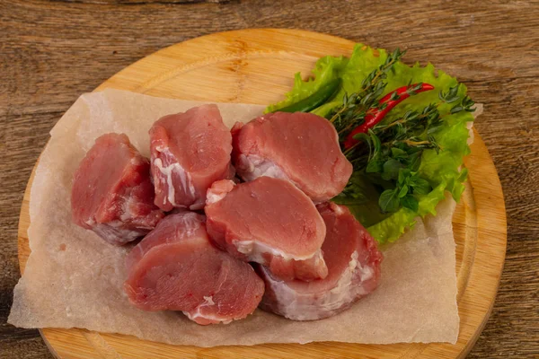 Roh Schweinefilet Bereit Zum Kochen Stockbild