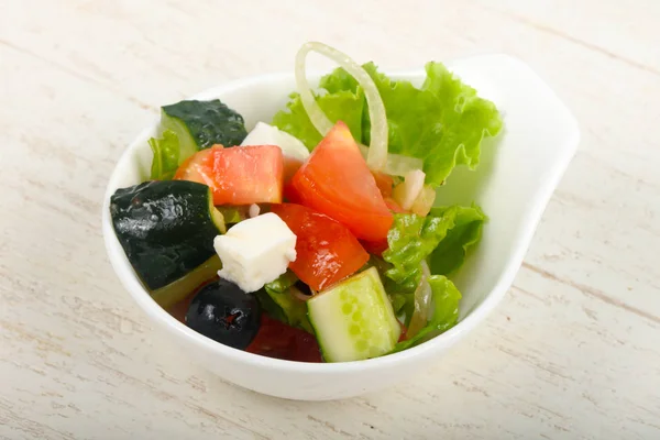 Salade Grecque Aux Olives Fromage Feta — Photo