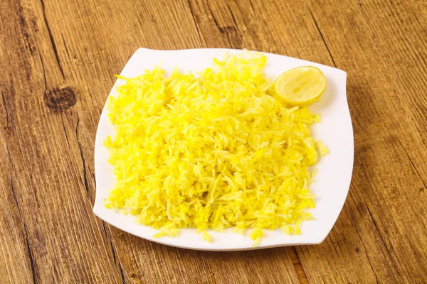 Cocina Tradicional India Arroz Amarillo Con Lima —  Fotos de Stock