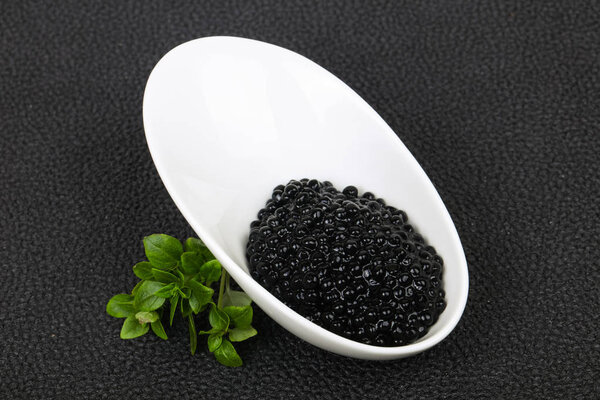 Luxury Black Caviar in the bowl