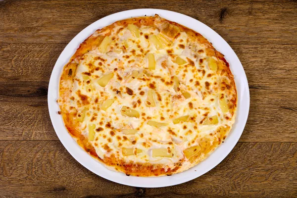 Ananász Pizza Lágy Sajt — Stock Fotó